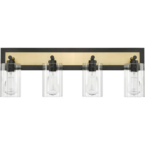 Gasol 4 Light 28.75 inch Matte Black/Vintage Brass Vanity Light Wall Light